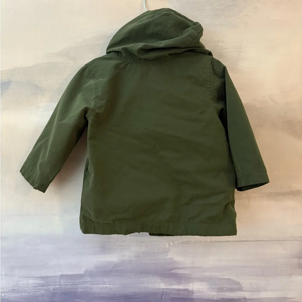 Olive Green Kids Utility Jacket with Hood‎